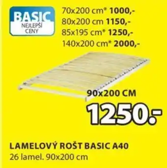 JYSK Lamelový rošt Basic A40 26 lamel 90x200cm nabídka