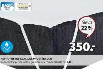 JYSK Nepropustné klasické prostěradlo 90x200cm nabídka