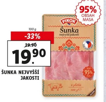 Lidl Pikok šunka nejvyšší jakosti 100g nabídka