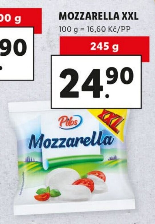 Pilos mozzarella xxl 245g nabídky v Lidl