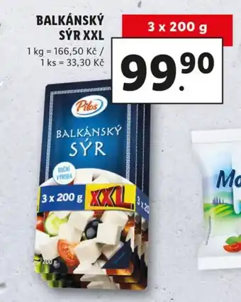 Lidl Pilos balkánský sýr xxl 3x200g nabídka