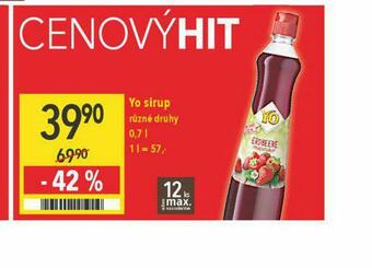 Globus Yo sirup nabídka