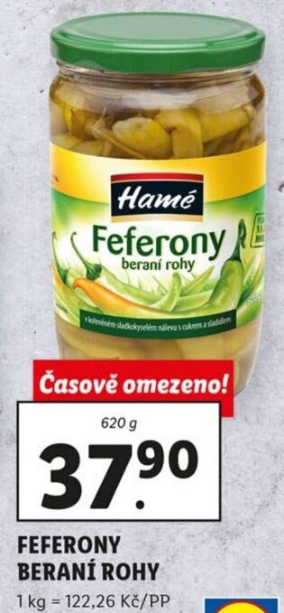 Lidl Hamé Feferony beraní Rohy 620g nabídka