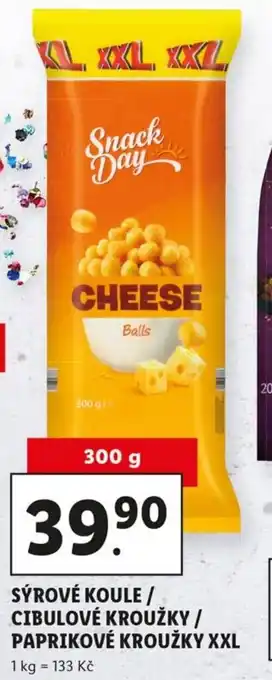 Lidl Snack Day Sýrove koule/cibulové kroužky/Paprikové kroužky XXL 300g nabídka