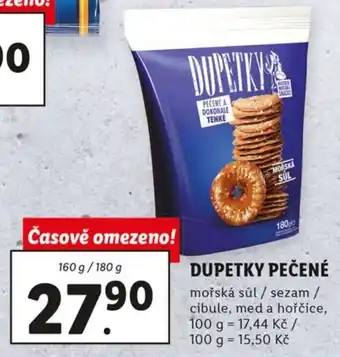 Lidl Dupetky pečné mořská sůl/sezam/cibule, med a hořčice 160-/180g nabídka