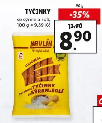 Lidl Havlík Tyčinky se sýrem a solí 90g nabídka
