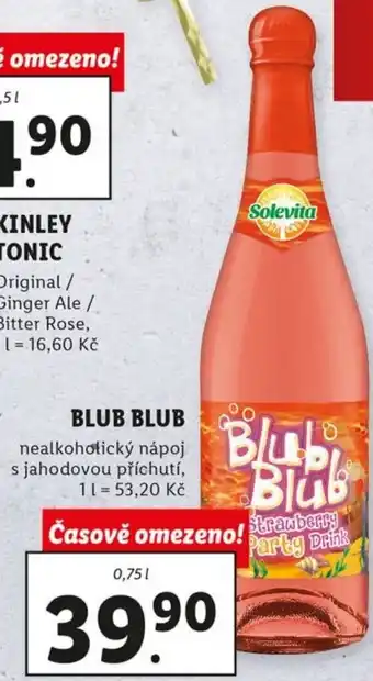 Lidl Solevita Blub Blub nealkoholický nápoj s jahodovou příchutí 0,75l nabídka