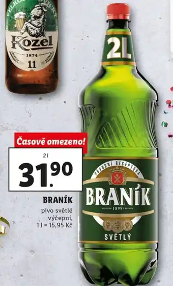 Lidl Braník pivo světlé výčepní 2l nabídka