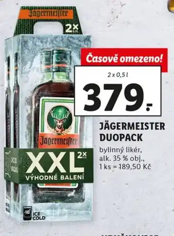 Lidl Jägermeister Duopack 2x0,5l bylinný likér, alk. 35% obj. nabídka