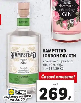 Lidl Hampstead London Dry Gin s okurkovou příchutí, alk. 40% obj. 0,7l nabídka
