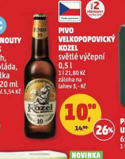 Penny Market Pivo velkopopovický kozel nabídka