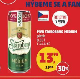 Penny Market Pivo starobrno nabídka