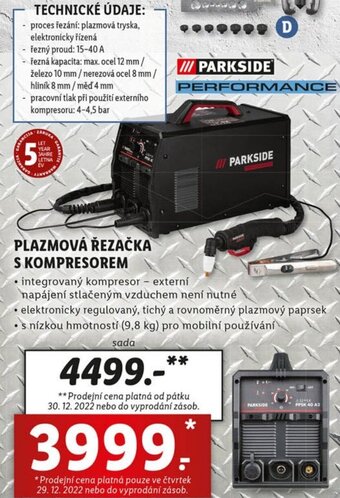 Lidl Parkside Plazmová řezačka s kompresorem nabídka