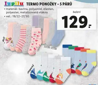 Lidl Lupilu Termo ponožky - 5 párů nabídka