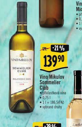 Albert Víno mikulov sommelier club nabídka