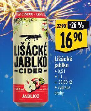 Albert Lišácké jablko cider nabídka