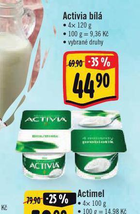 Albert Activia jogurt nabídka