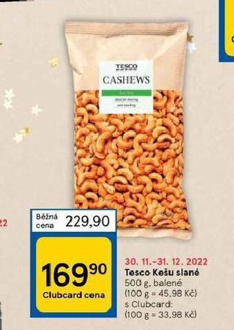 Tesco Tesco kešu slané nabídka