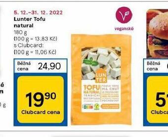 Tesco Lunter tofu natural nabídka