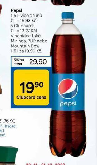 Tesco Pepsi 1,5l nabídka