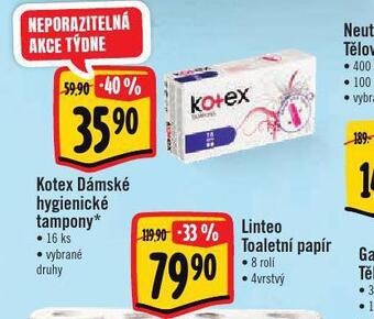 Albert Kotex tampony nabídka