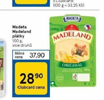 Tesco Madeta madeland plátky nabídka