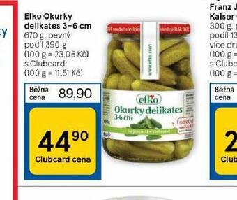 Tesco Efko okurky delikates 3-6 cm nabídka