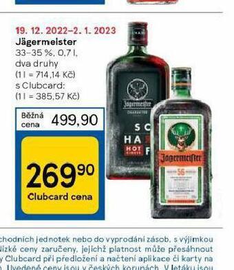 Tesco Jägermeister nabídka