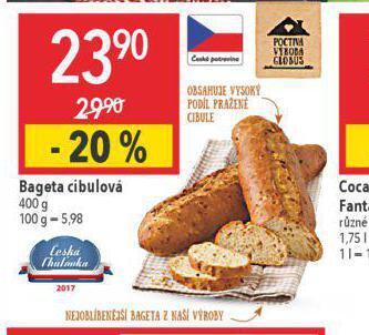Globus Bageta cibulová nabídka