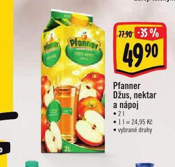 Albert Pfanner džus, nektar a nápoj nabídka