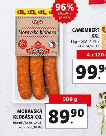 Lidl Moravská klobása xxl nabídka