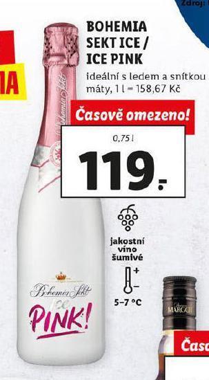 Lidl Bohemia sekt ice / ice pink nabídka