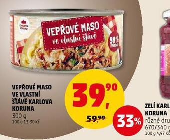 Penny Market Vepřové maso ve vlastní šťávě nabídka