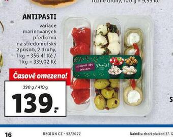 Lidl Antipasti nabídka