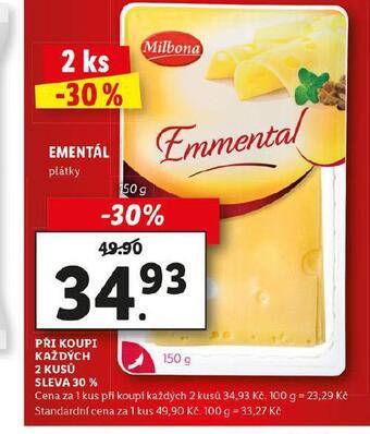 Lidl Ementál plátky nabídka