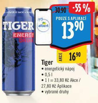 Albert Tiger energy drink nabídka