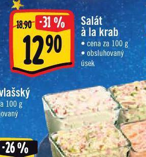 Albert Salát á la krab nabídka