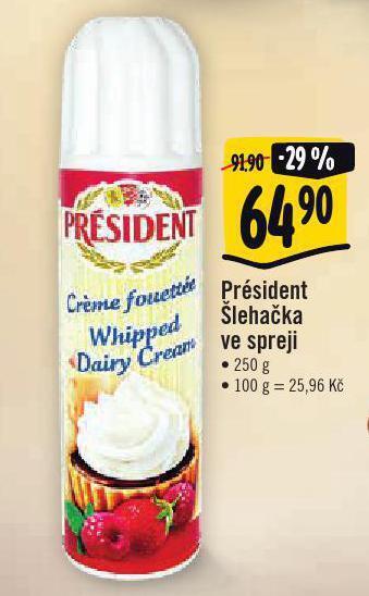 Albert Président šlehačka ve spreji nabídka