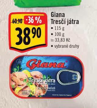 Albert Giana tresčí játra nabídka