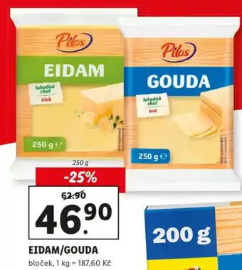 Lidl Pilos Eidam/Gouda bloček 250g nabídka