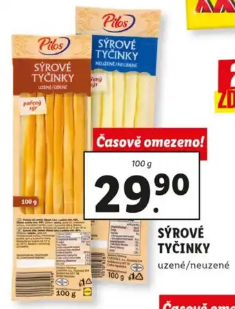 Lidl Pilos Sýrové tyčinky uzené/neuzené 100g nabídka