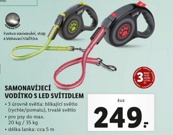 Lidl Zoofari Samonavíjecí vodítko s LED svítidlem nabídka