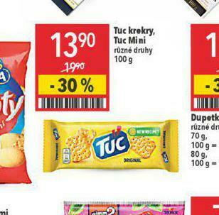 Globus Tuck krekry, tuc mini nabídka