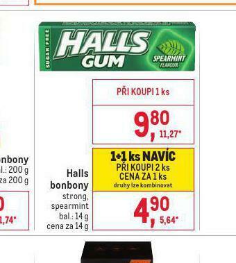 Makro Halls bonbony nabídka