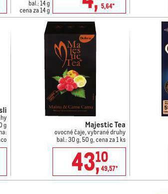 Makro Majestic tea nabídka