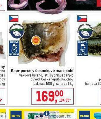 Makro Kapr porce v česnekové marinádě nabídka