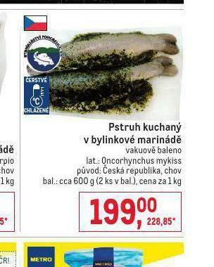 Makro Pstruh kuchaný v bylinkové marinádě nabídka