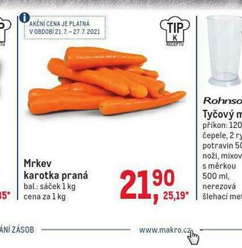 Makro Mrkev karotka praná nabídka
