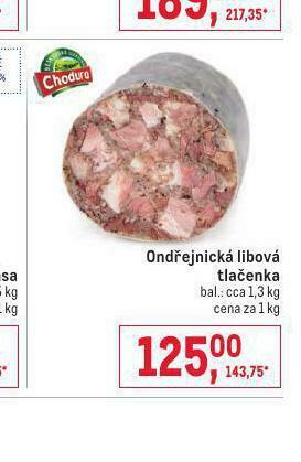 Makro Ondřejnická libová tlačenka nabídka