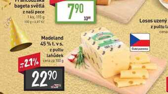Billa Madeland 45% t. vs. z pultu lahůdek cena za 100 g nabídka